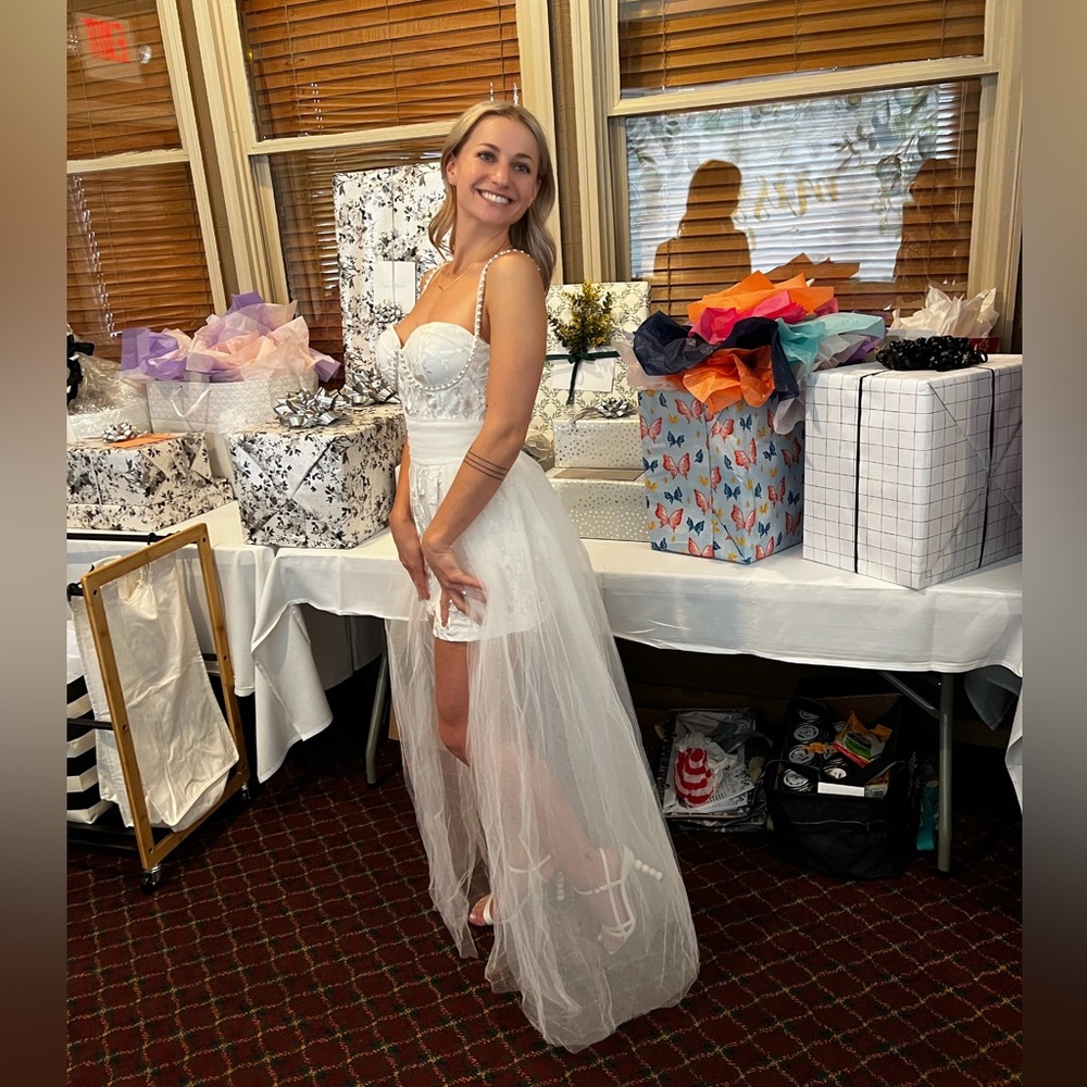 Ivory/White Bridal/ Bachelorette Romper